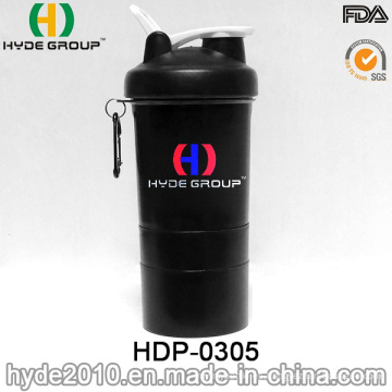 Botella plástica nuevamente portable de la agitación de la proteína del deporte 400ml (HDP-0305)